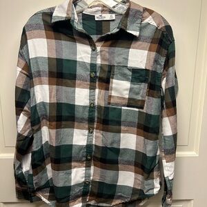 Hollister Green Plaid Shirt
